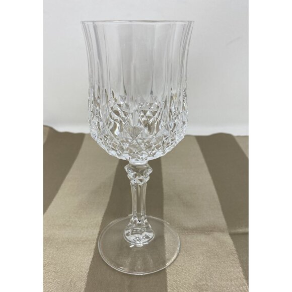 Vintage Cristal d'Arques Durand Longchamp Cut Crystal Wine Glasses Set 7 France - Picture 2 of 10
